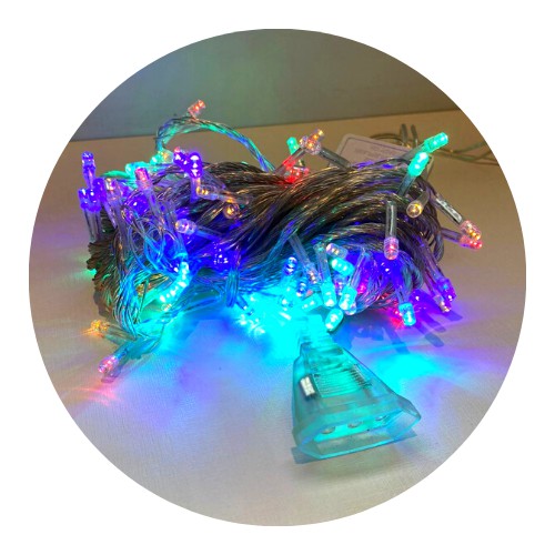 100 Lâmpadas De Led Em Cordão Extensível 10 Metros Fio Crystal