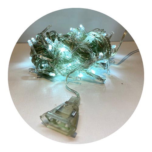 100 Lâmpadas De Led Em Cordão Extensível 10 Metros Fio Crystal