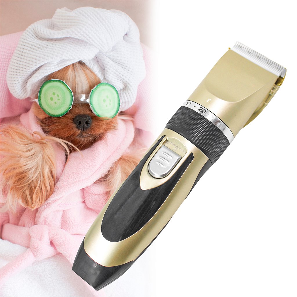 Kit Pet Maquina Recarregável Tosa De Cães E Gatos