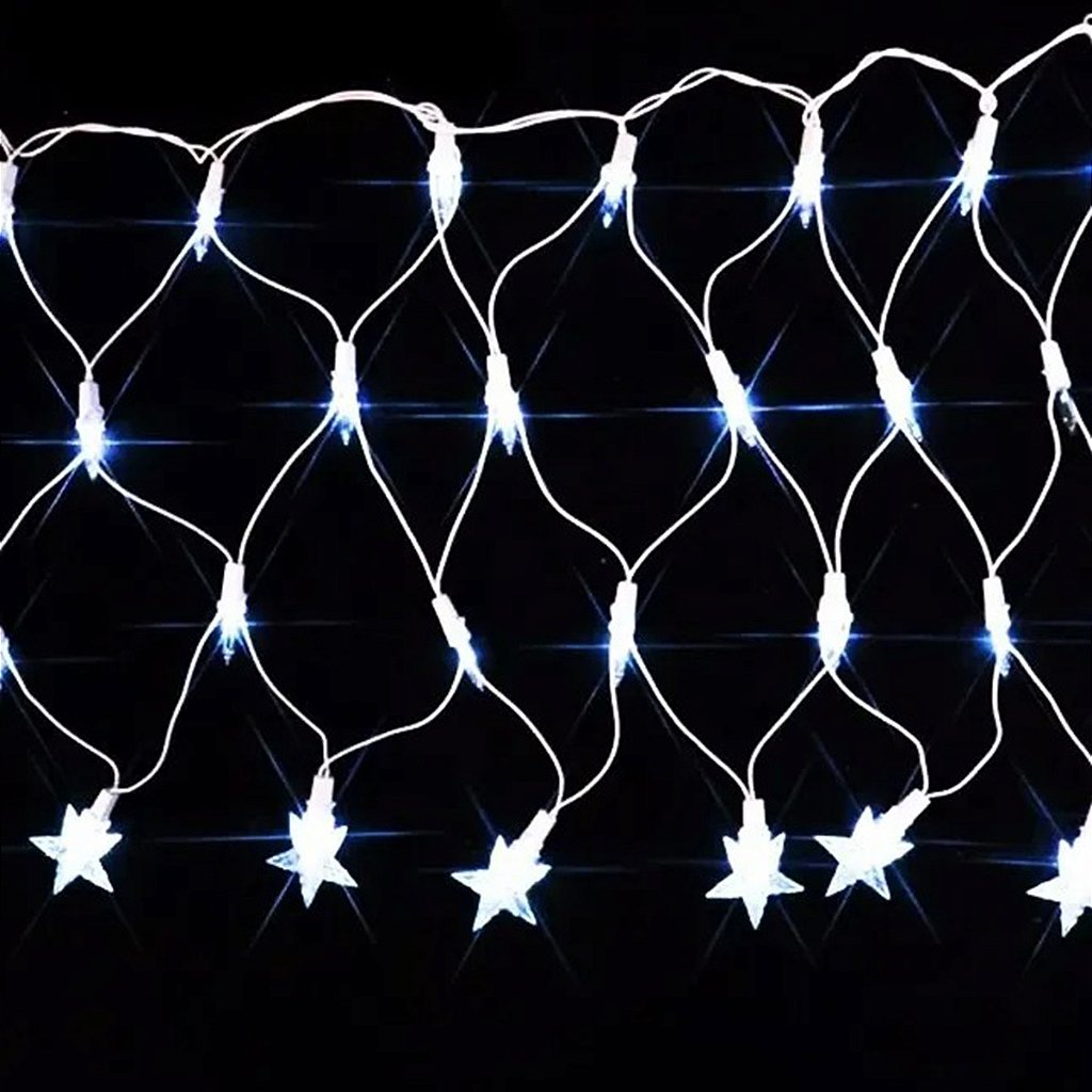 Pisca de LED Rede Com Estrela Na Ponta 120L 3,5x0,5M 8 Modos 110v
