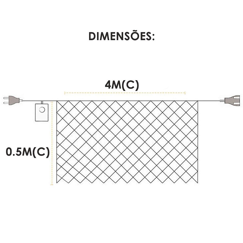 Pisca de LED Rede 160L 4x0,5M 8 Modos 110v Decoração Natal Ano Novo