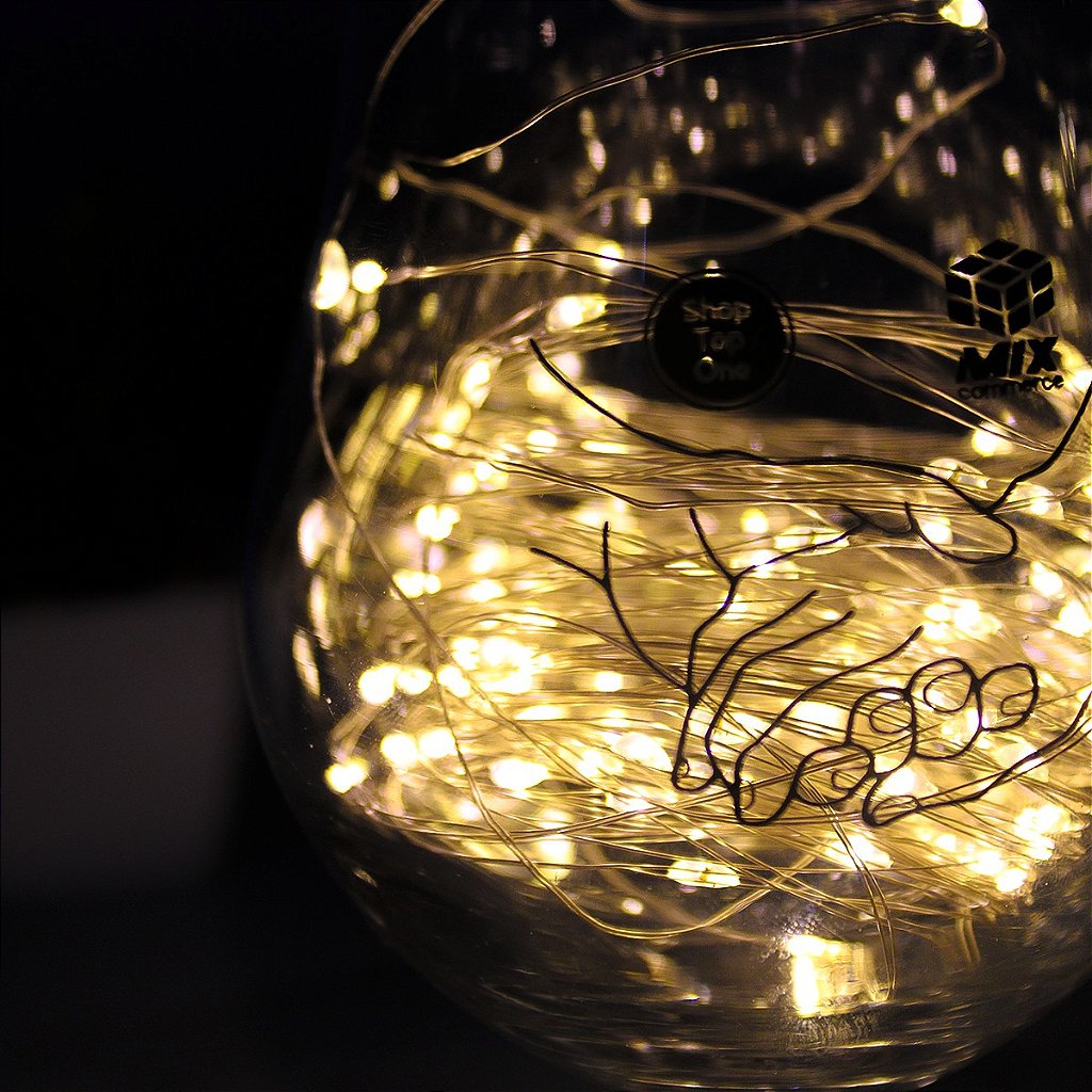 Pisca de LED Fio de Fada 100L 10 Metros a Pilha Natal