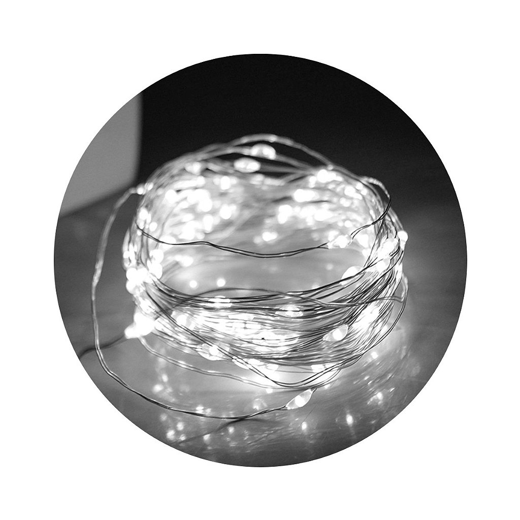 Pisca de LED Fio de Fada 100L 10 Metros a Pilha Natal