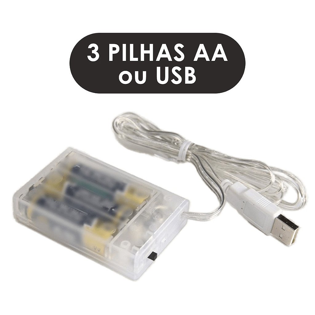 Pisca de LED Fio de Fada 100L 10 Metros USB e Pilha Decoração Fotografia Natal