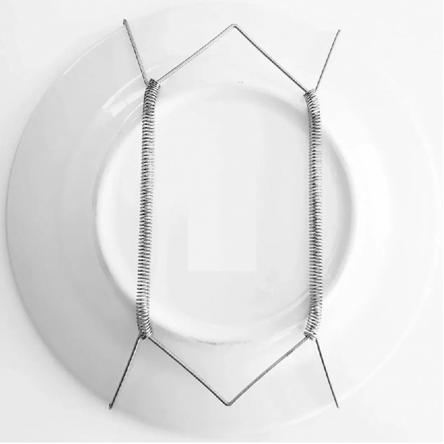 Suporte Gancho Mola Dourada Prato Decorativo Parede Pendura