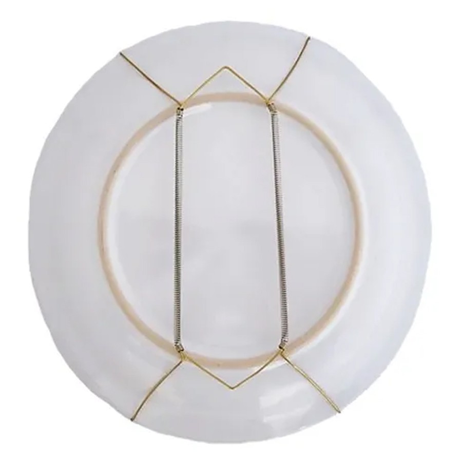 Suporte Gancho Mola Dourada Prato Decorativo Parede Pendura