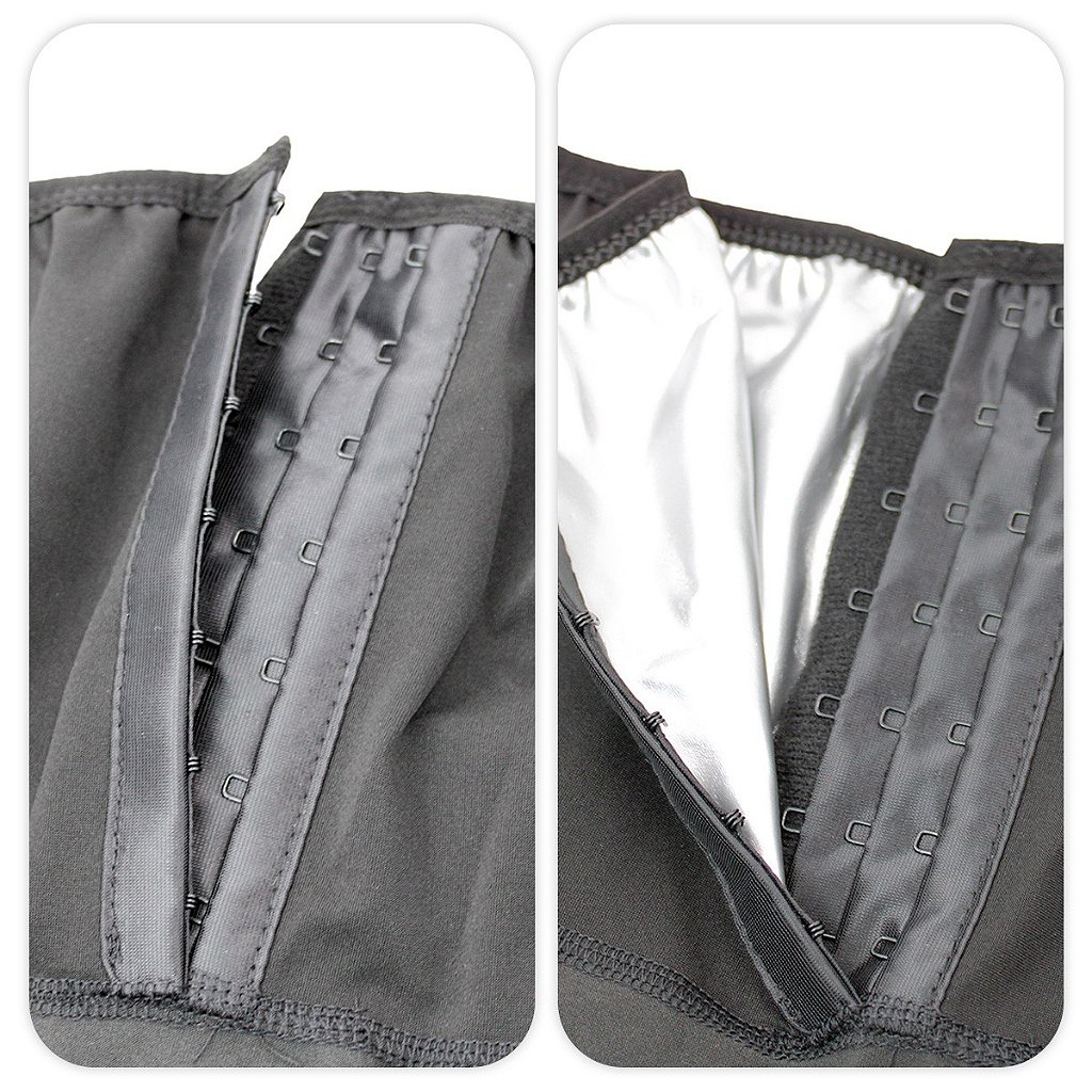 Conjunto Feminino Efeito Sauna Regata Top Short Bermuda Preto