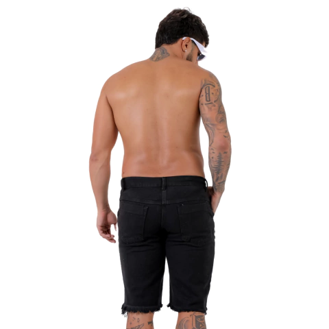 Short Jeans Masculino Preto Intensidade Do Preto