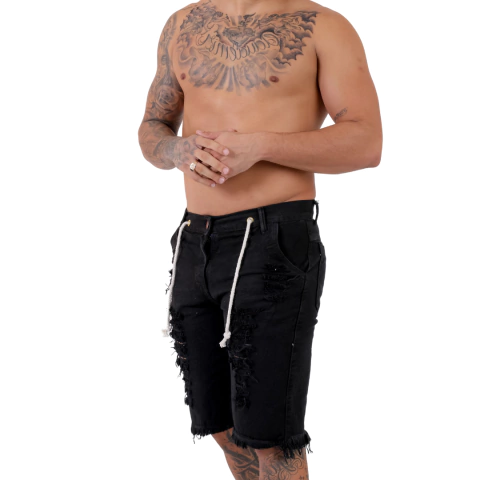 Short Jeans Masculino Preto Intensidade Do Preto