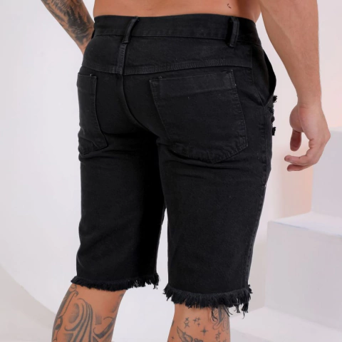 Short Jeans Masculino Preto Intensidade Do Preto