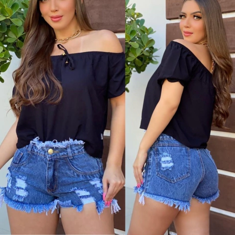 Short Jeans Descontraido Fashion E Leve
