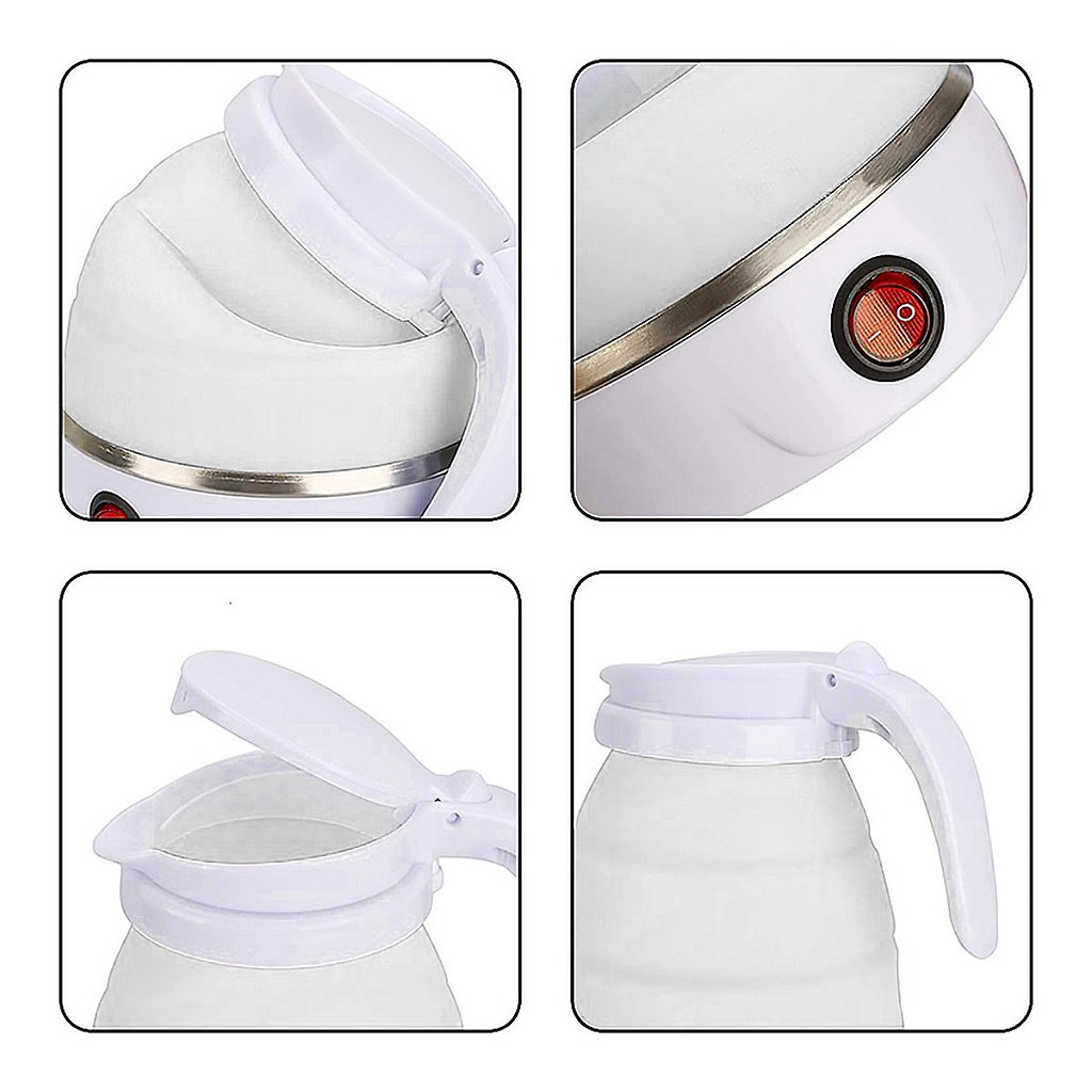 Chaleira Elétrica Dobrável Jarra Bule Silicone 600W 110v 600ml Portátil
