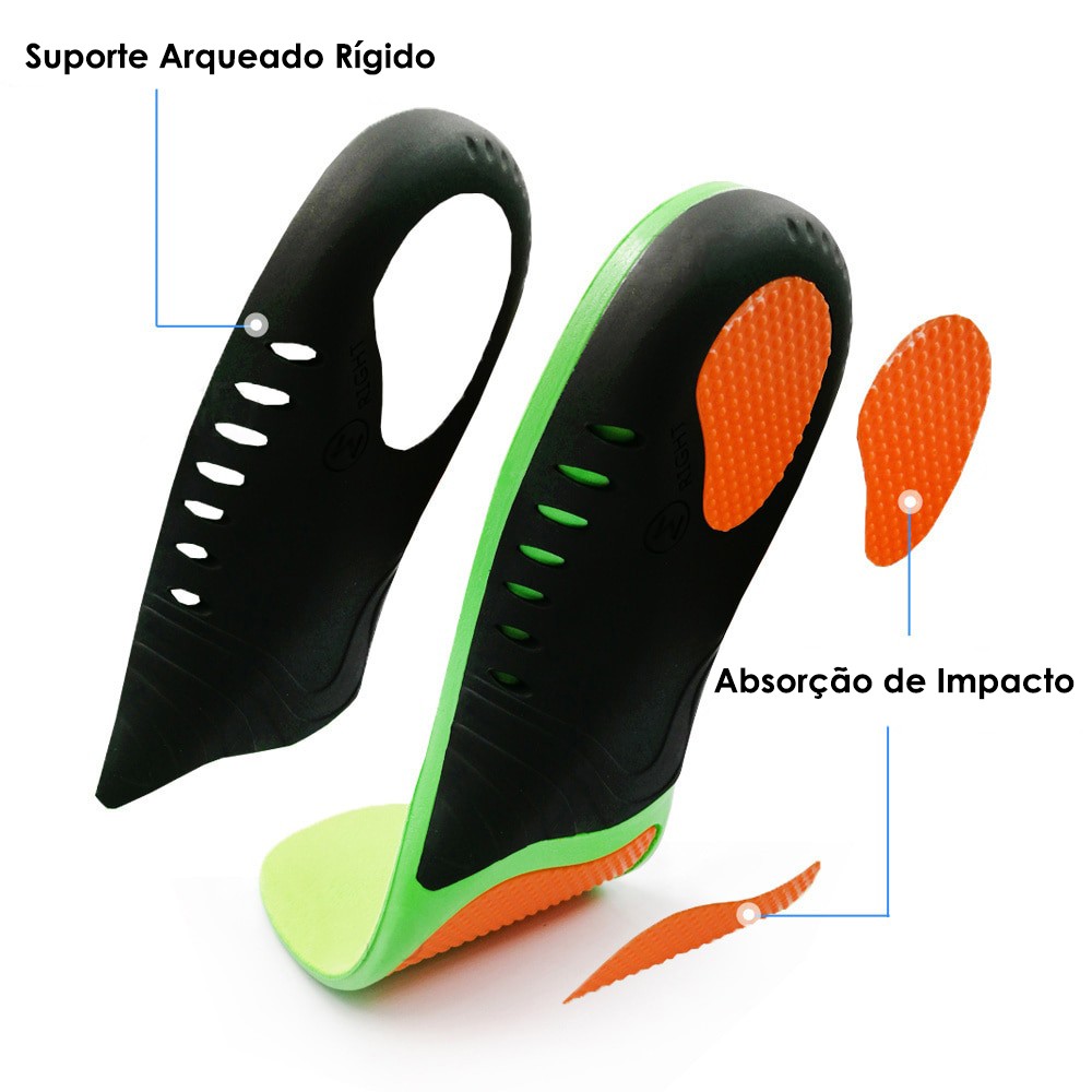 Palmilha Ortopédica De Gel Anatômica Confortável Absorção De Impacto
