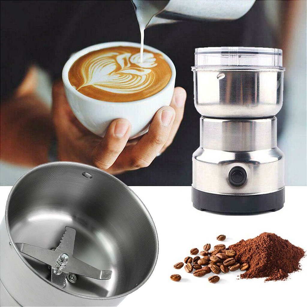 Moedor Triturador De Café Elétrico Inox Mini 150W 110v