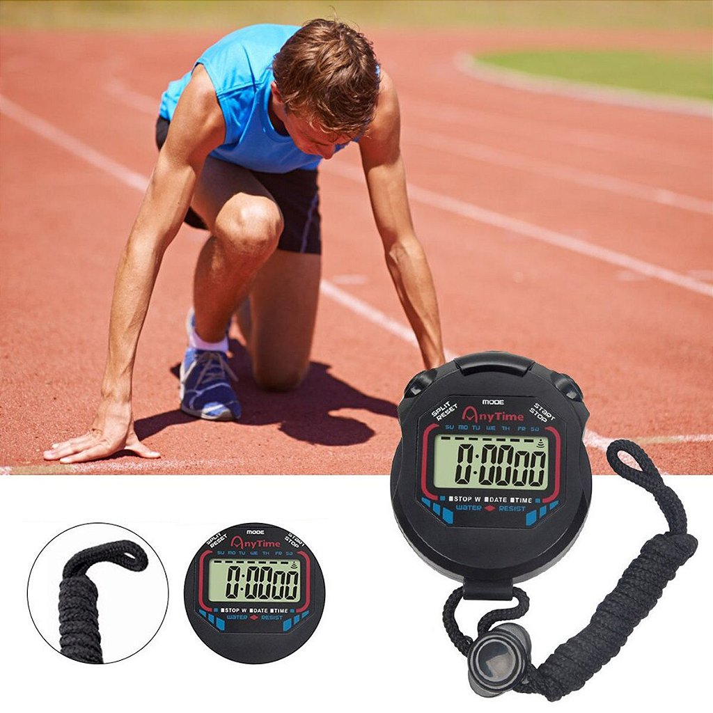 Cronômetro Digital De Mão Hora Alarme Crossfit Corrida