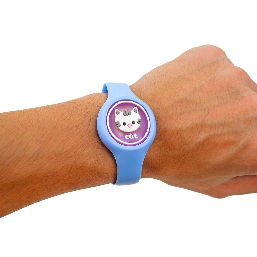 Pulseira Relógio Infantil Repelente De Mosquito Figurinhas