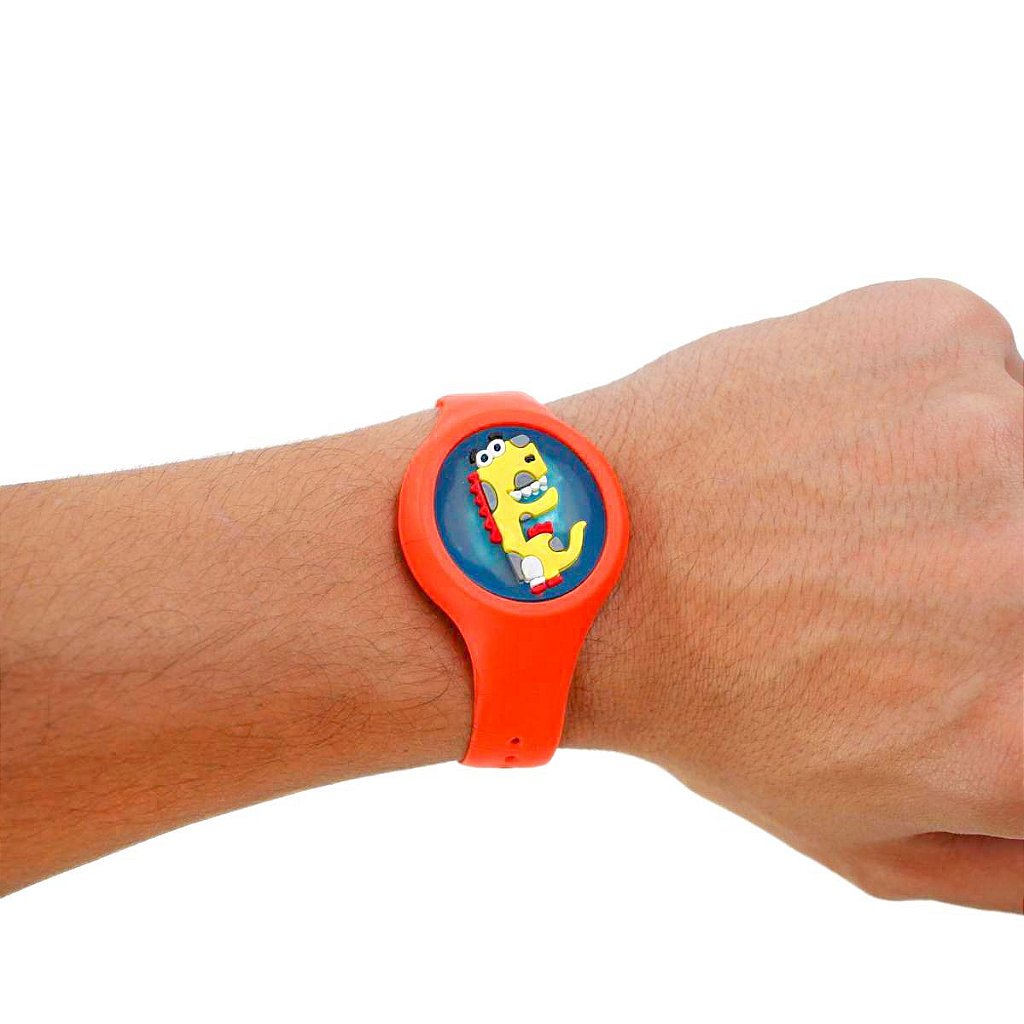 Pulseira Relógio Infantil Repelente De Mosquito Figurinhas