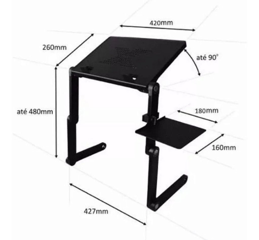 Mesa Notebook Multifuncional Articulável Cama Suporte Mouse