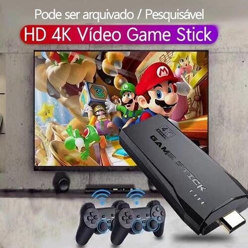 Game Stick 4k Lite Retro 2 Controles Sem Fio Mais de 20.000 Jogos ORIGINAL