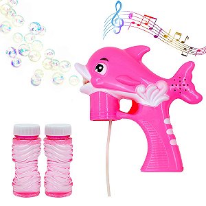 Lança Bolhas De Sabão Pistola Lançador De Bolinhas Golfinho