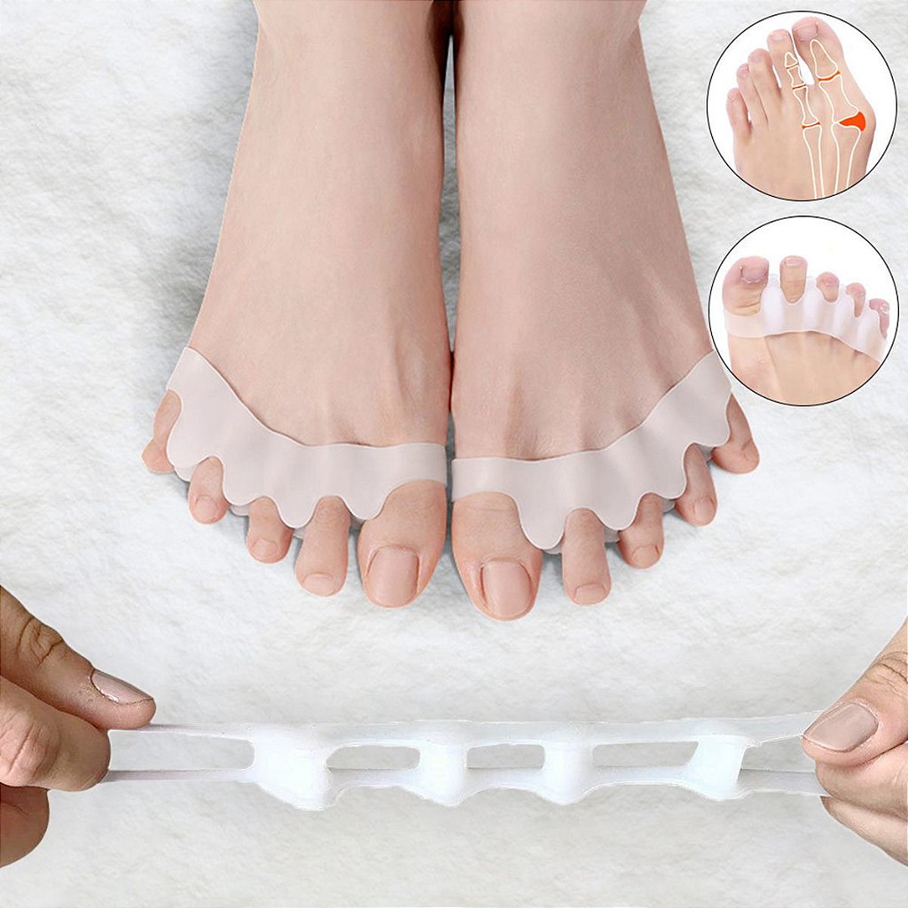 Par Separador De Silicone Corretor Ortopédico Para Dedos Pés