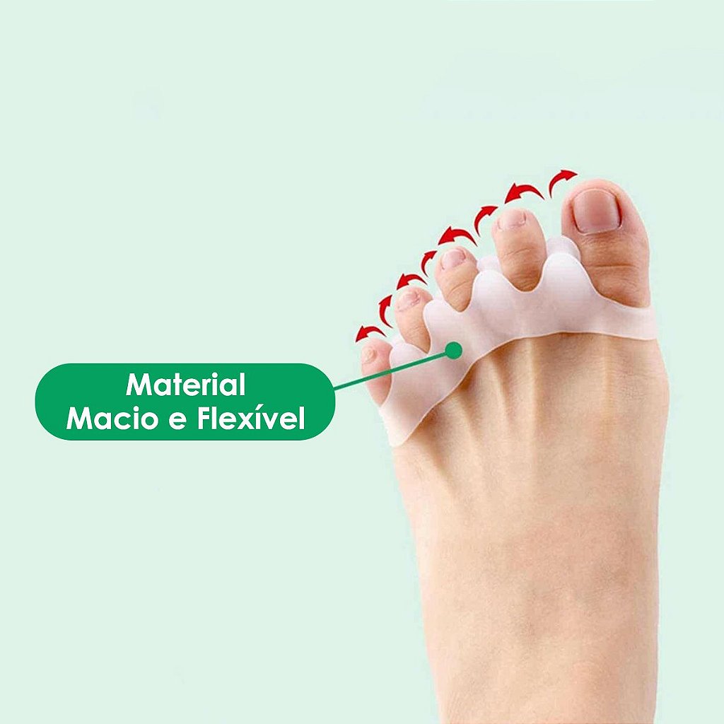Par Separador De Silicone Corretor Ortopédico Para Dedos Pés