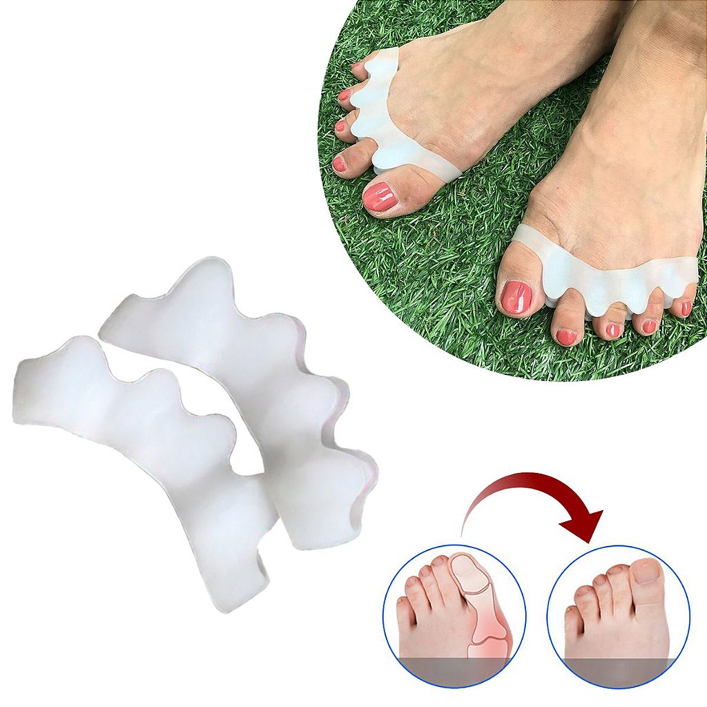 Par Separador De Silicone Corretor Ortopédico Para Dedos Pés