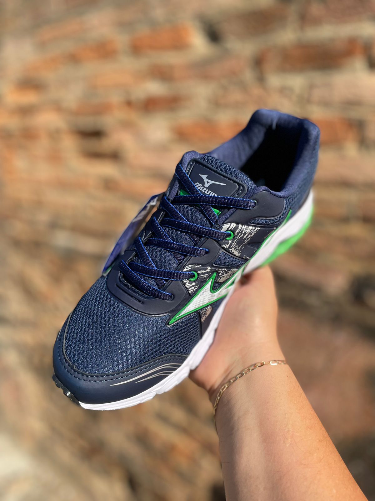 Tênis Wave Nirvana 9 Masculino Mizuno Azul/Verde