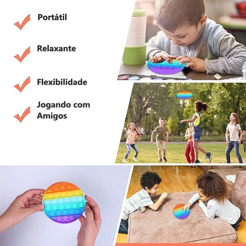 Pop It Fidget Toys Brinquedo Anti Stress Sensorial Colorido