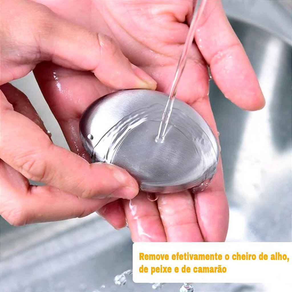 Sabonete De Inox Mágico Anti Odor Para As Mãos Tira Cheiro