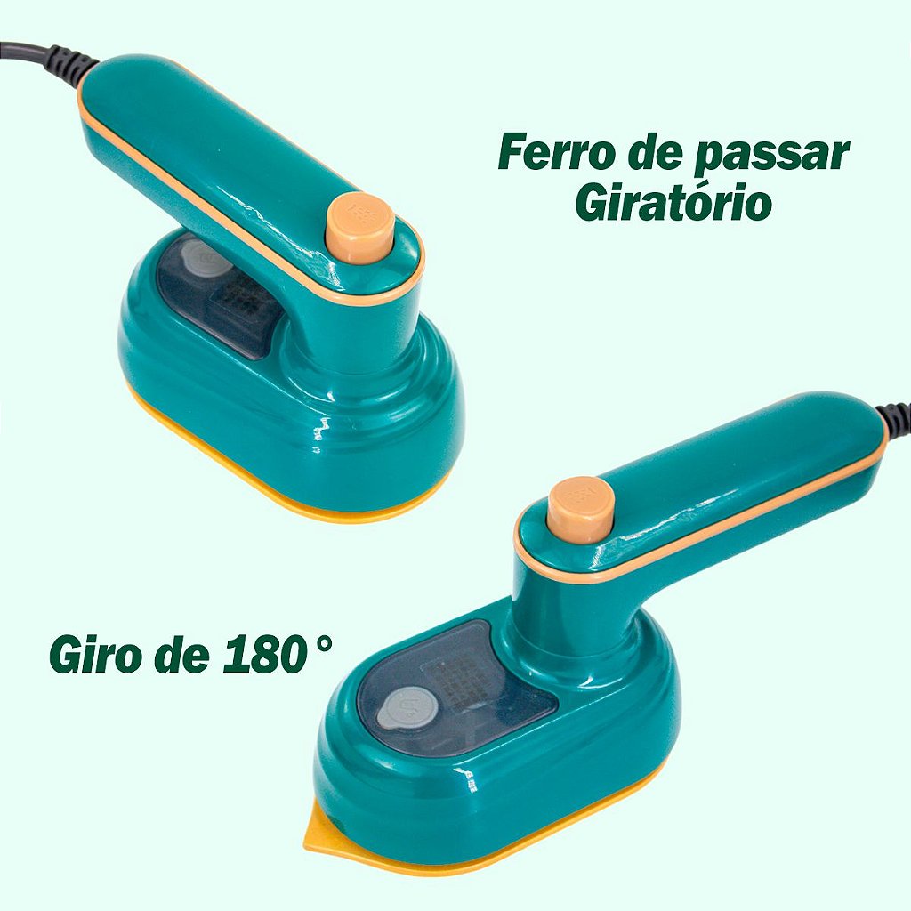 Mini Ferro De Passar Roupa Giratório Portátil A Vapor