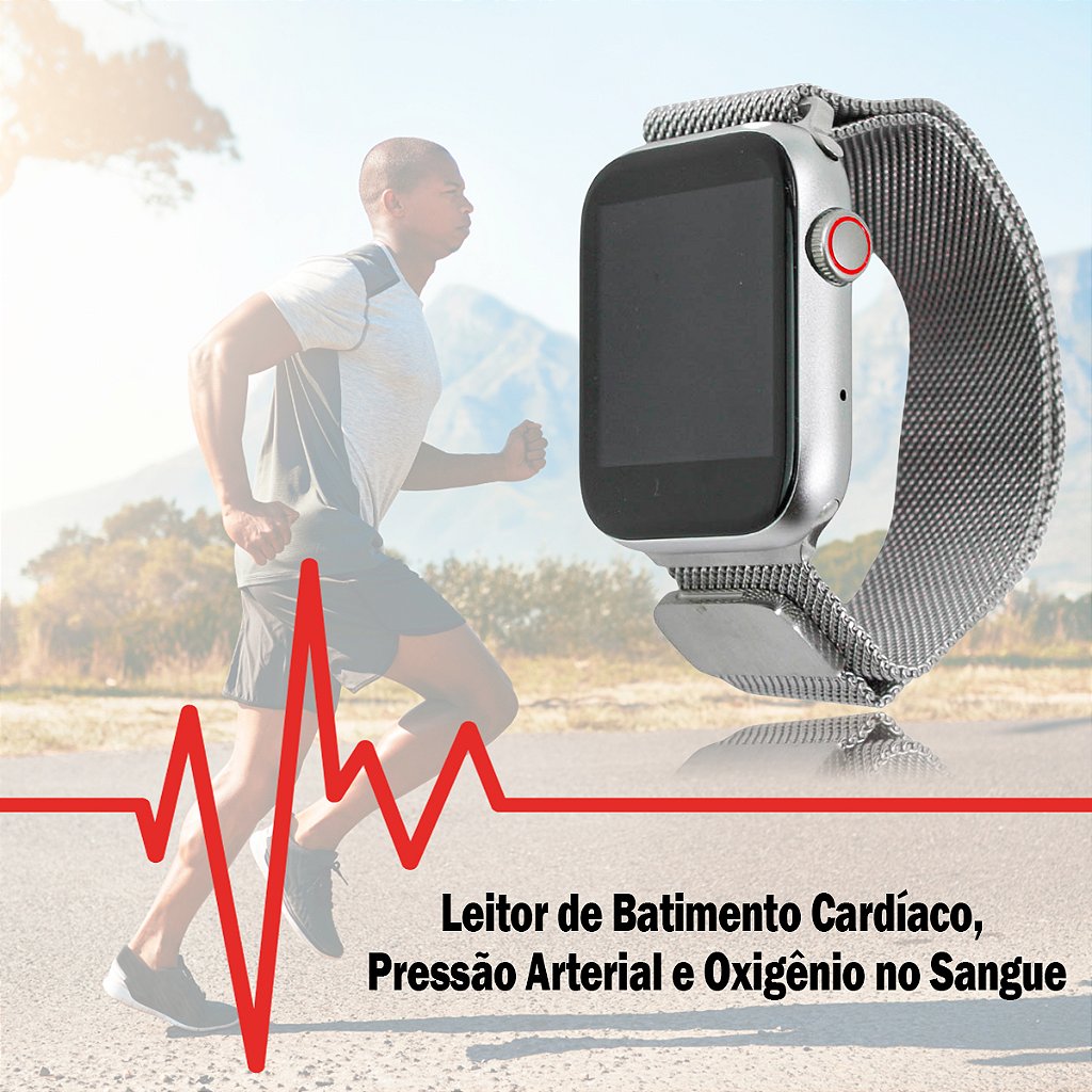 Relógio Smartwatch Android Ios Inteligente Bluetooth C/ Pulseira Magnética QS18