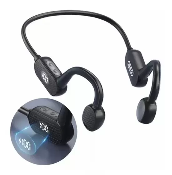 Fones de ouvido sem fio condução óssea Bluetooth esportivos expansíveis