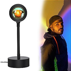 Luminária Pôr do Sol Projetor Cores Luz Noturna Led