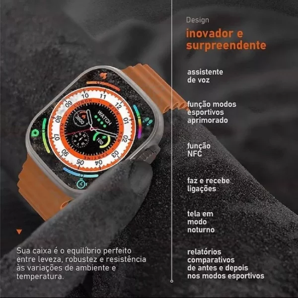 Smartwatch Hw 8 Ultra Mini 41mm P/ Pulso Fino
