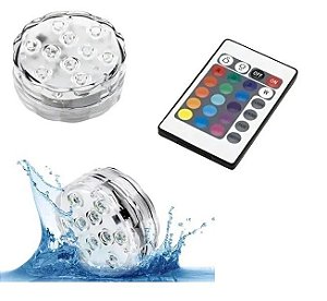 Luminária Lâmpada Luz Led C/ Controle Remoto Piscina