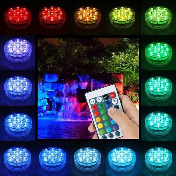 Luminária Lâmpada Luz Led C/ Controle Remoto Piscina