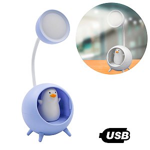Luminária De Mesa Decorativa USB Articulável Patinho