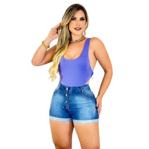 Short Feminino Barra Dobrada 4 Botoes
