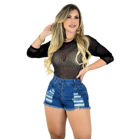 Short Feminino Destroyed Curto