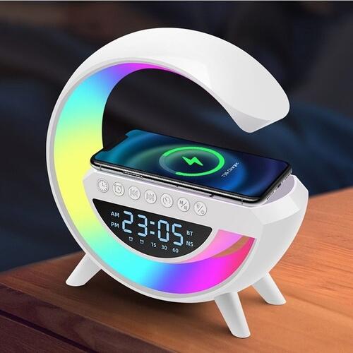 Luminaria G-Speaker Multifuncional Smart Station Led Caixa De Som Relógio - Branco