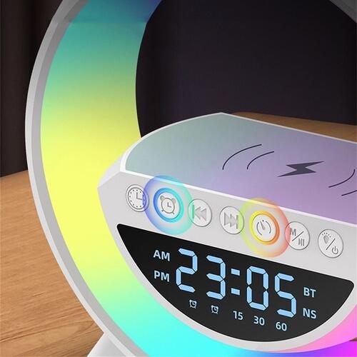 Luminaria G-Speaker Multifuncional Smart Station Led Caixa De Som Relógio - Branco