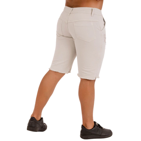 Bermuda Masculina Destroyed Bege