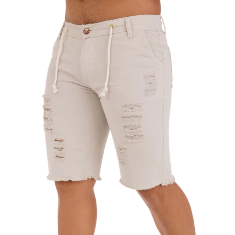 Bermuda Masculina Destroyed Bege