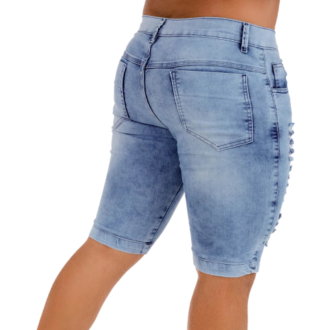 Bermuda Masculina Destroyed Jeans