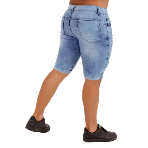 Bermuda Masculina Destroyed Jeans