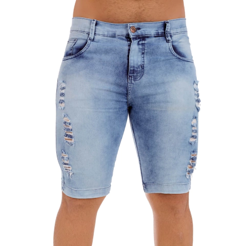 Bermuda Masculina Destroyed Jeans