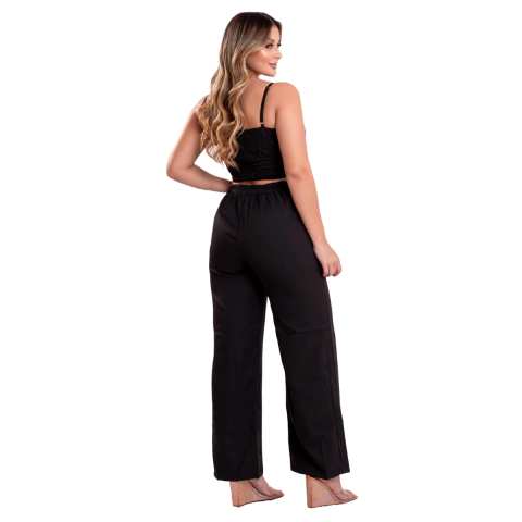 Conjunto Feminino Cropped Calca Diversas Cores