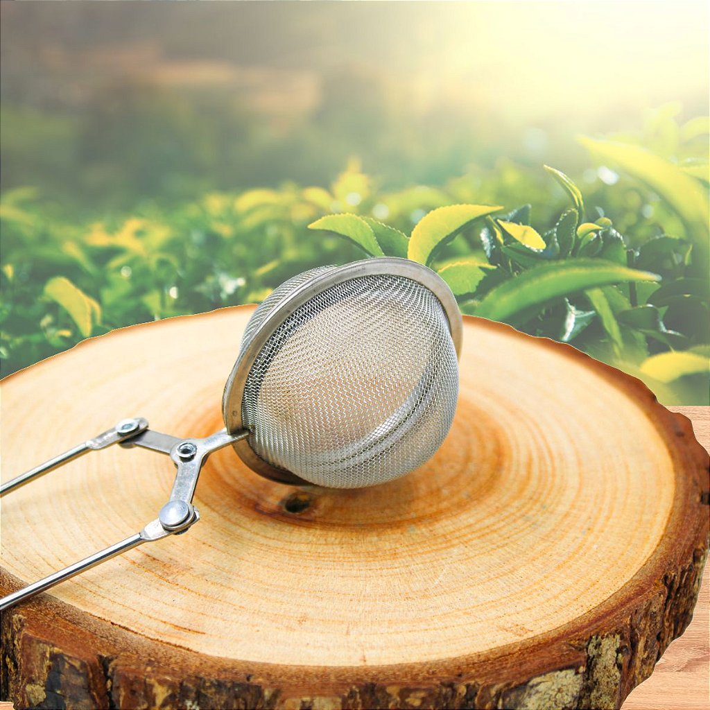 Infusor De Chá Coador Em Aço Inox Cabo Pinça
