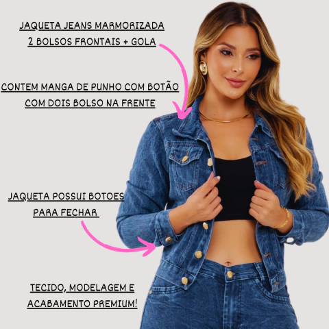 Jaqueta Jeans Marmorizada